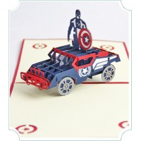 Handmade 3D Pop Up Card Captain America Birthday Wedding Anniversary Halloween Father's Day Mother's Day Valentines Day 